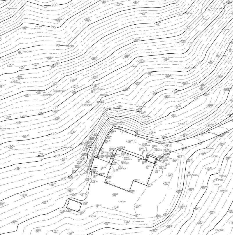 Topographic survey of a Calabasas hillside property