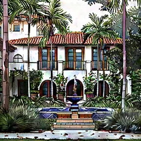 Beverly Hills Spanish villa rendering