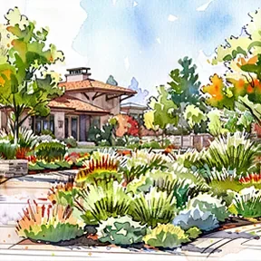 Pacific Palisades drought-tolerant garden rendering