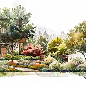 Pacific Palisades garden rendering