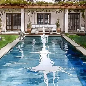 Pacific Palisades pool and fountains