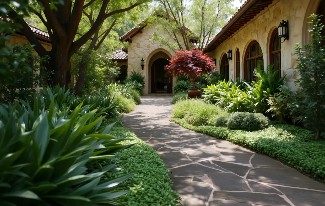 Topanga Canyon Spanish Mediterranean entry court